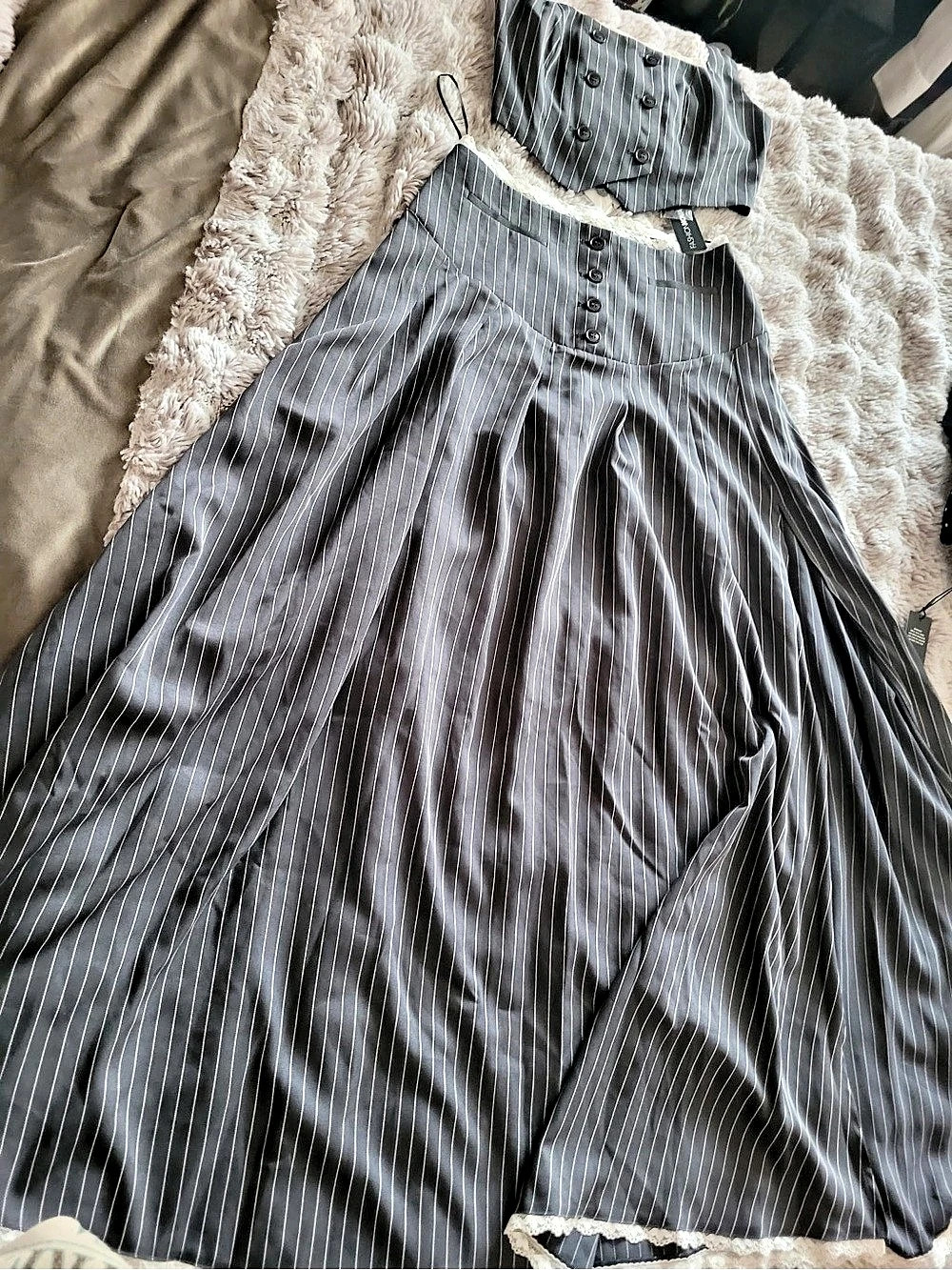 Fashion Nova Matcha Set Striped Mini Dress Medium